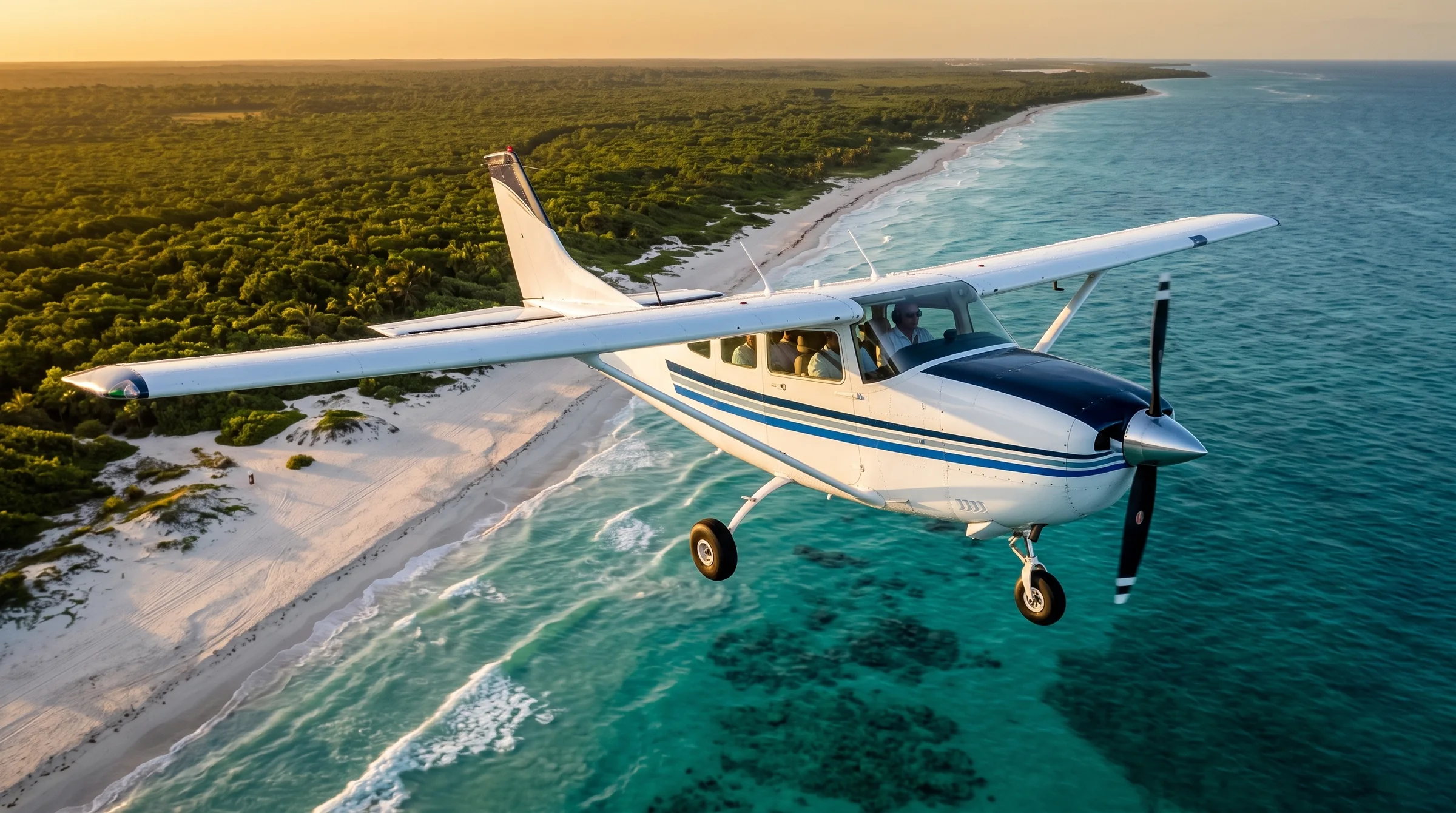 Cessna 206 en vuelo